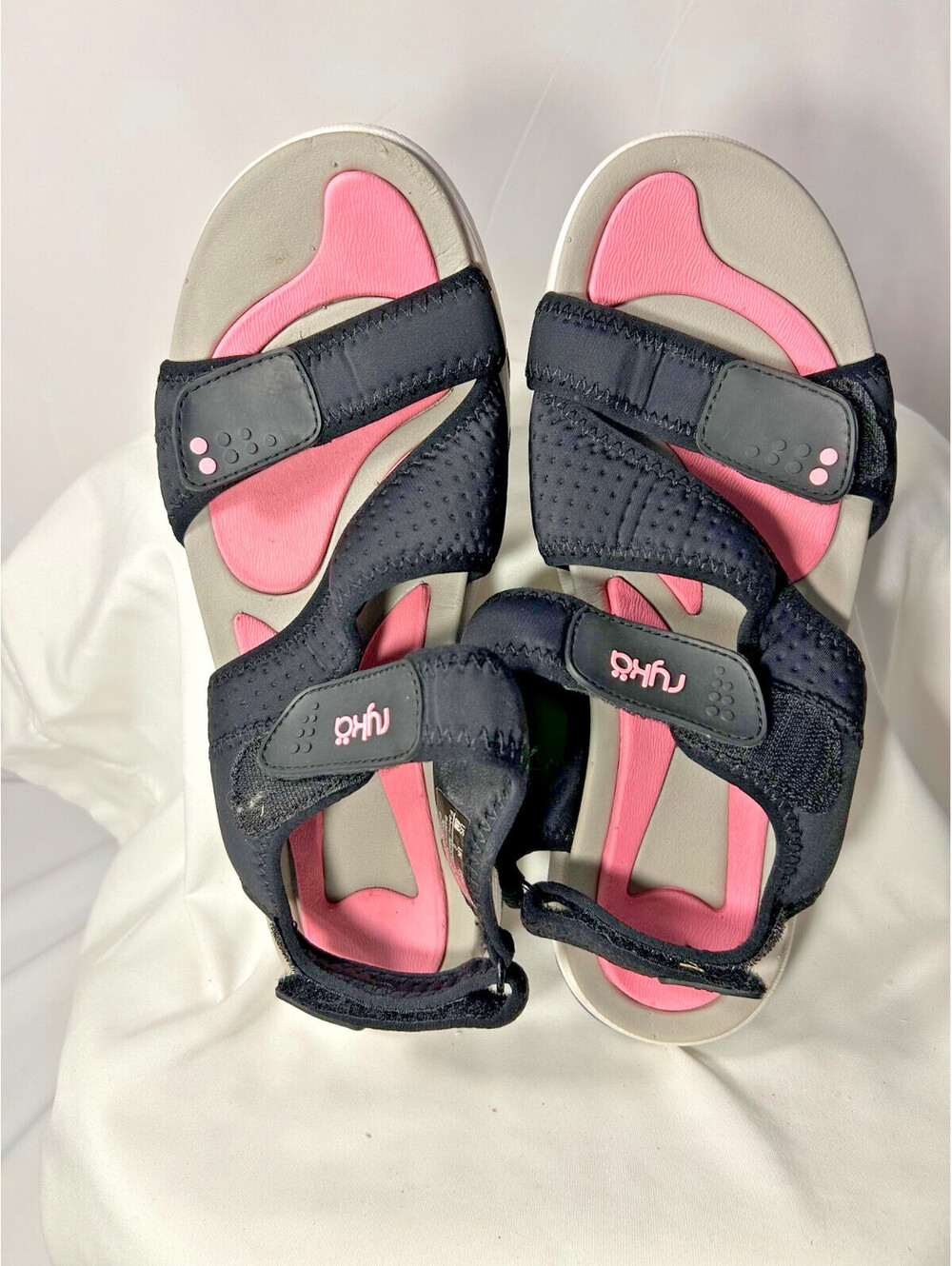 Ryka Dominica Women’s Sport Sandals Black Pink Strappy Comfort Walking 8M